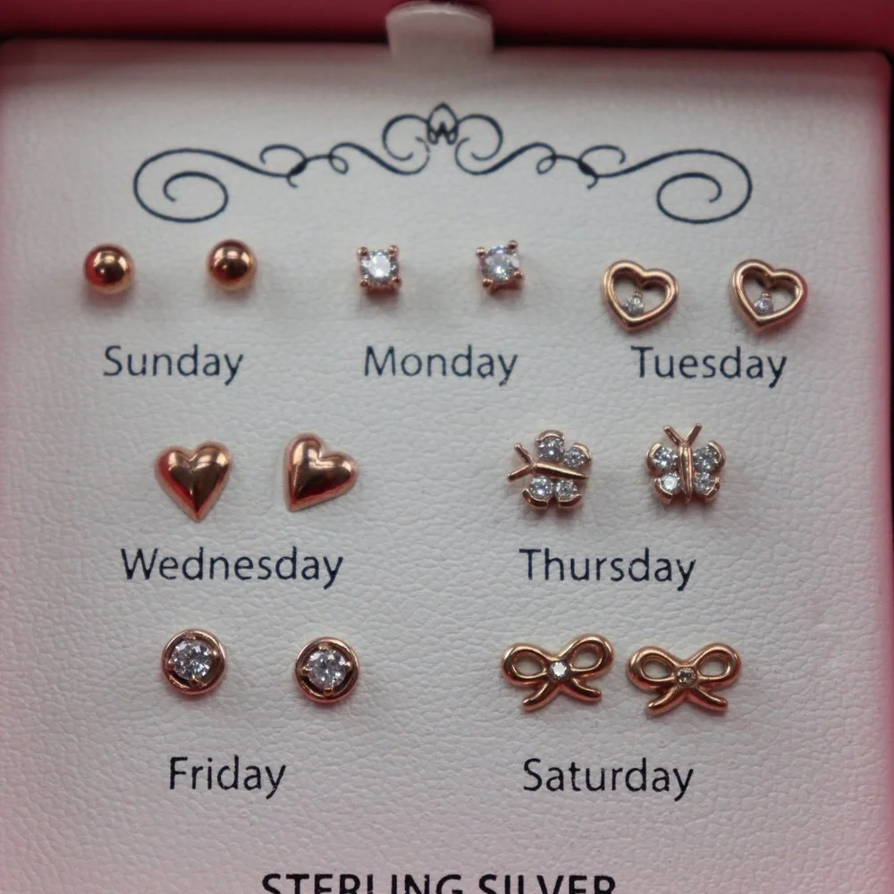 18K‎ Gold/Sterling Silver Polished & Crystal Studs
